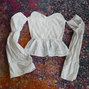 Missguided Off the Shoulder Peplum Top